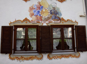 Close up of painting. Oberammergau Lüftlmalerei