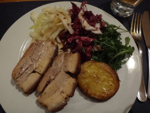 Daily special: Roasted pork, mixed salad, potato. Osteria Il Borgetto, Durita, Italy 