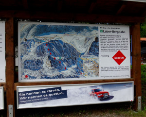 Sign showing what we could see from the top of the mountain in winter.