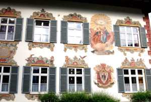 This house features a religious theme. Oberammergau Lüftlmalerei