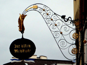 Shop sign in Lucerne, Switzerland