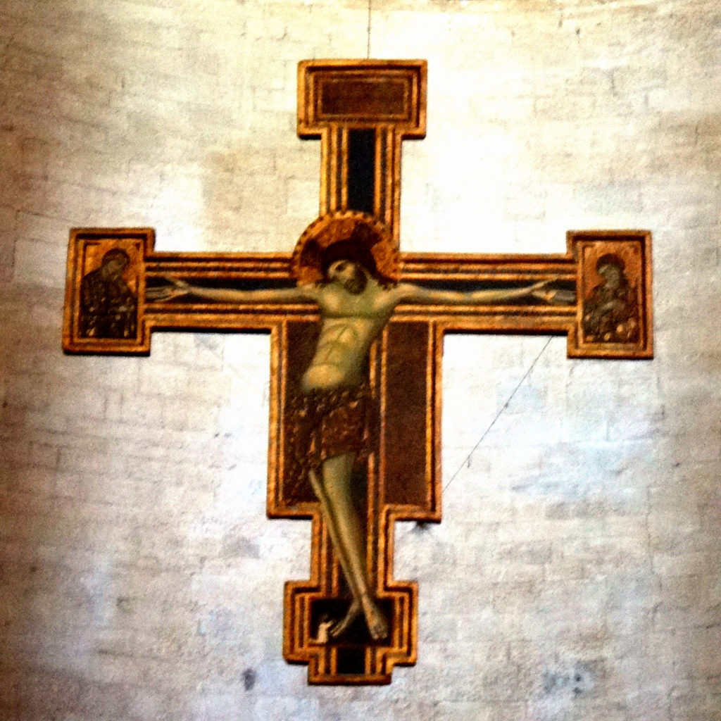 13th Century crucifix in the Cathedral S. Maria dell'Annunziata. Todi, Italy 2016.