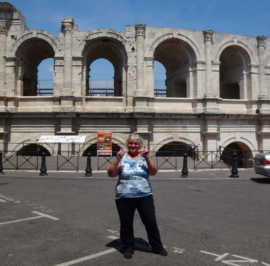 Hard to turn my back on this view of the Roman coliseum! Arles, France