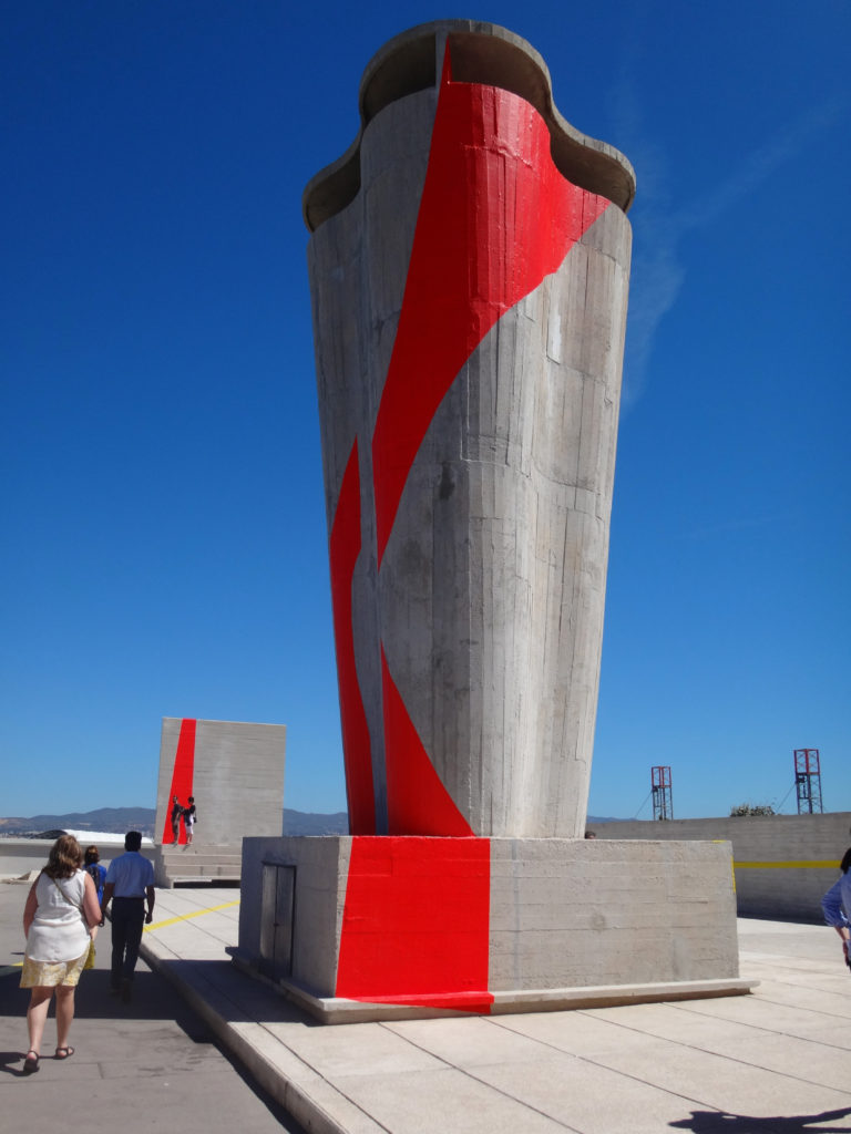 The rooftop of Unite d'Habitation Le Corbusier. Marseille, France